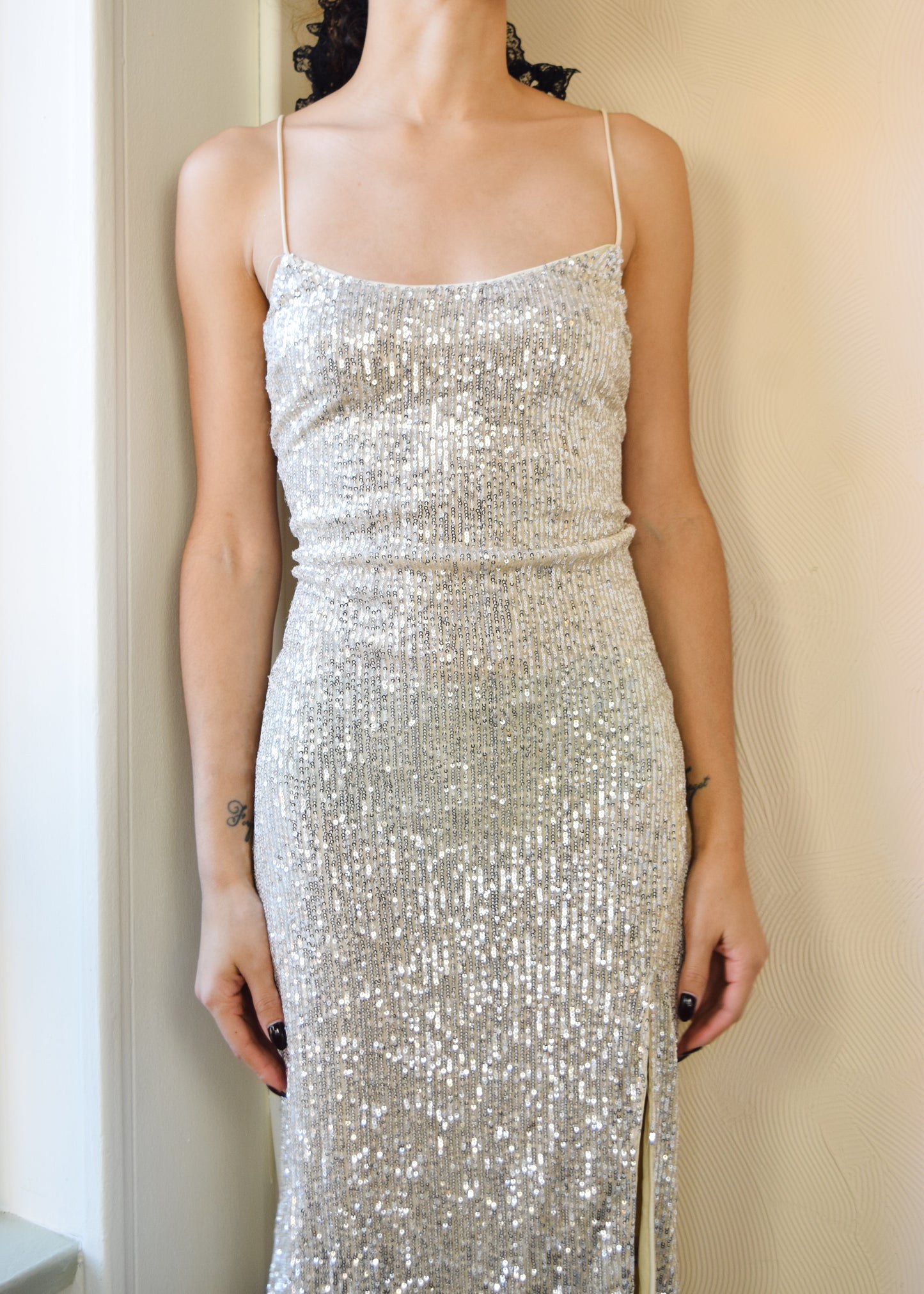 Mod Champagne Sparkly Dress (S)