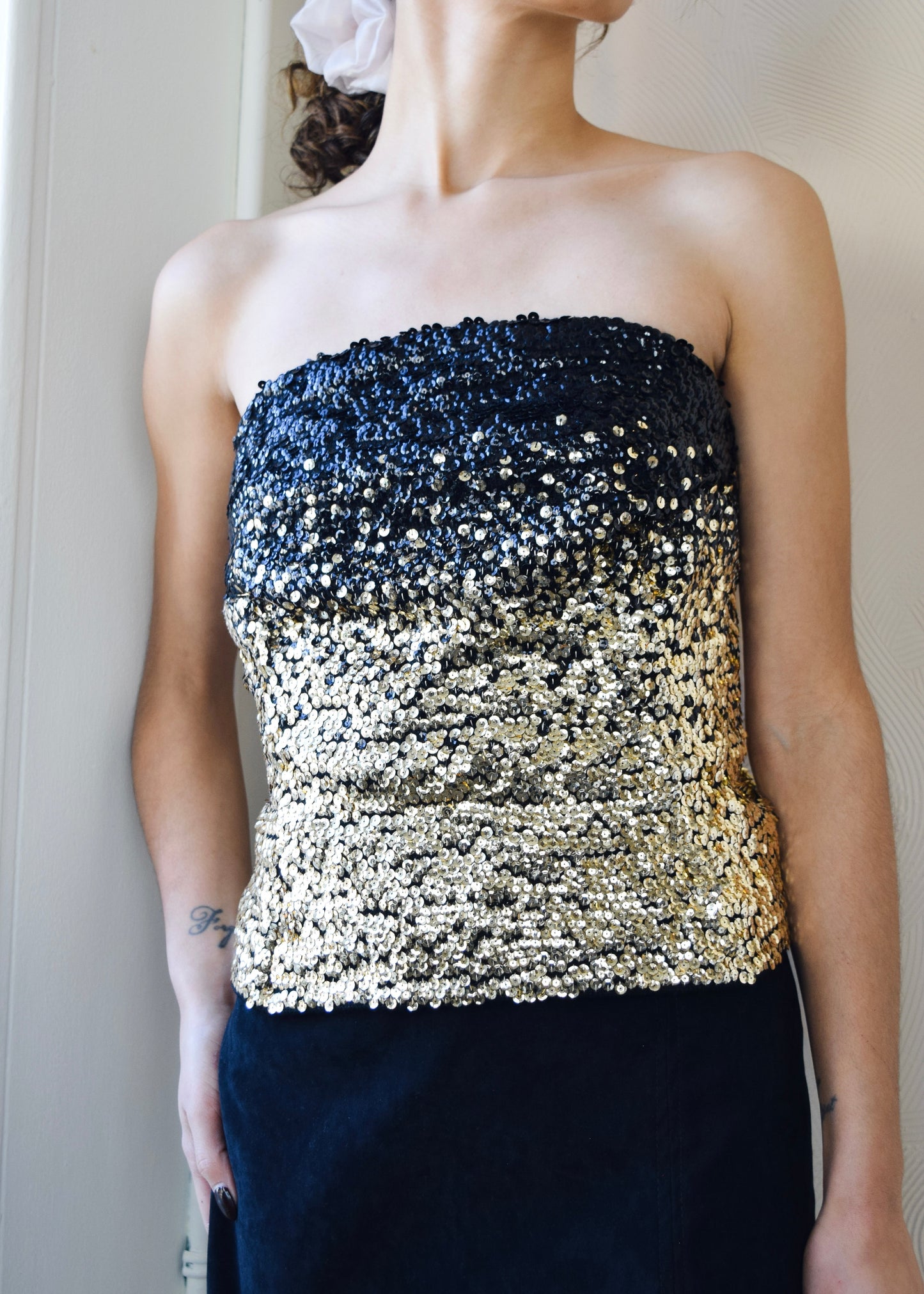 Vintage Sparkly Tube Top (S, 34C)