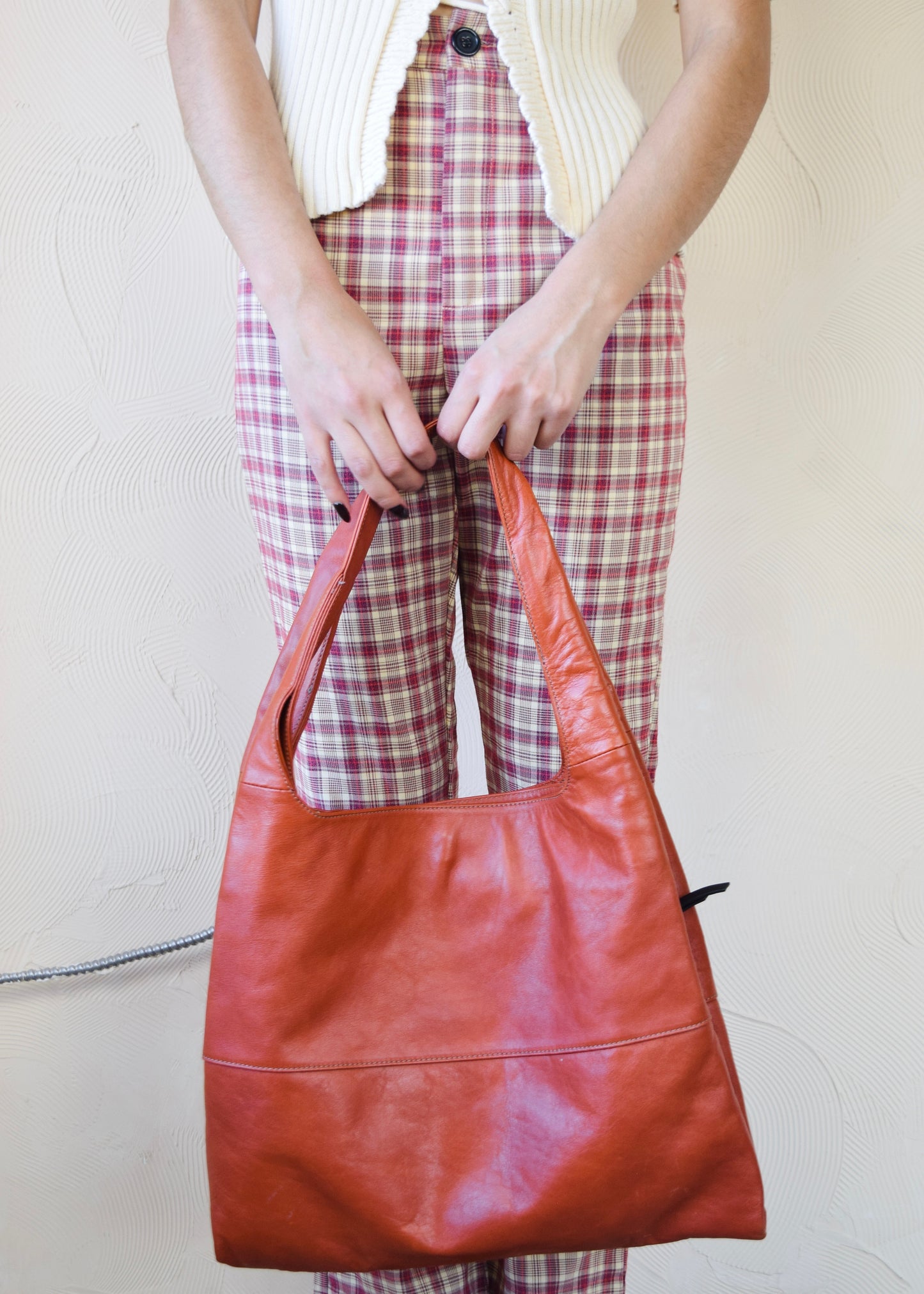 Vintage Orange Leather Bag