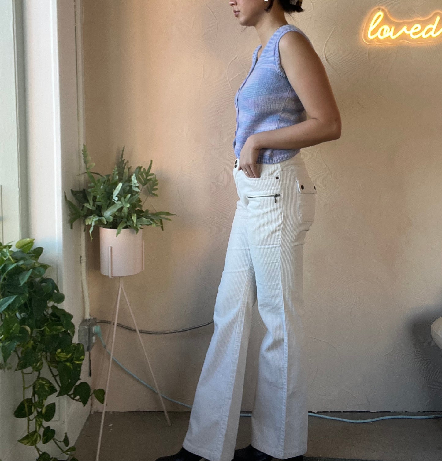 Mod Cream Cord Pants (26/27)