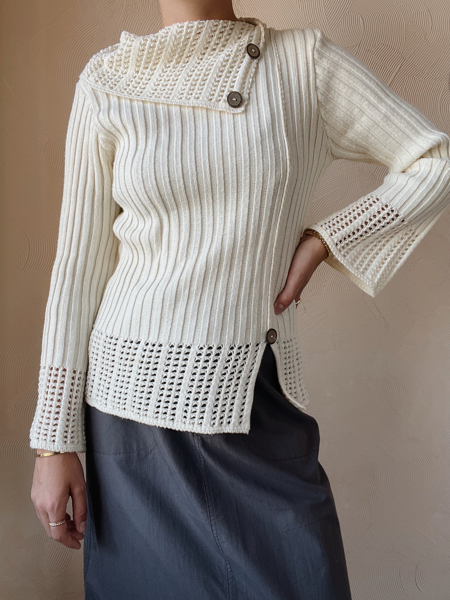 Mod Tricota Cream Sweater (M)